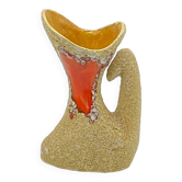 Fat lava vase / pitcher, Vallauris style, seafoam, vintage, 70's