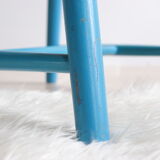 Pair of vintage Scandinavian Windsor chairs with blue bars