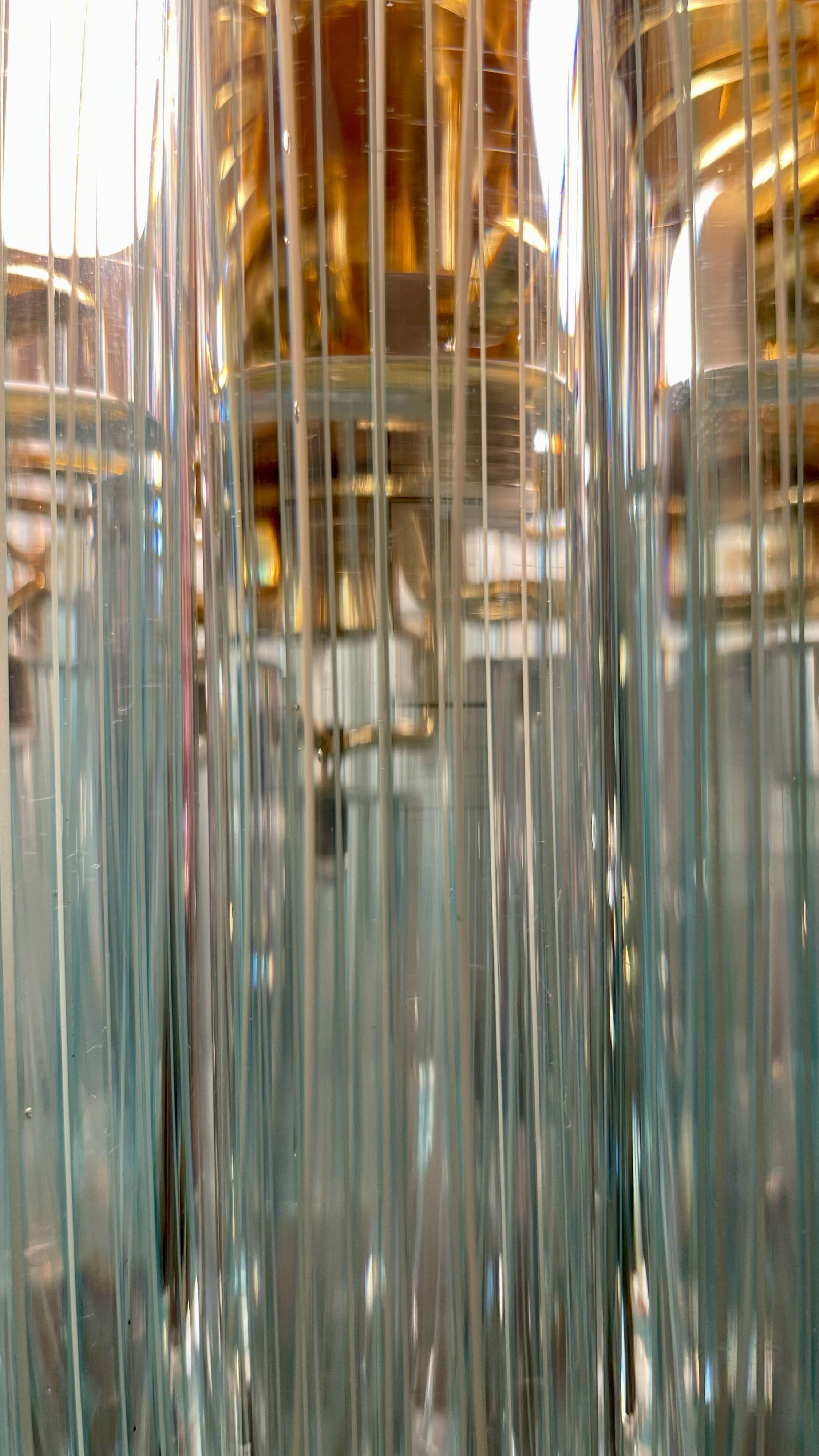 Lampe de plafond striée Murano, années 1980