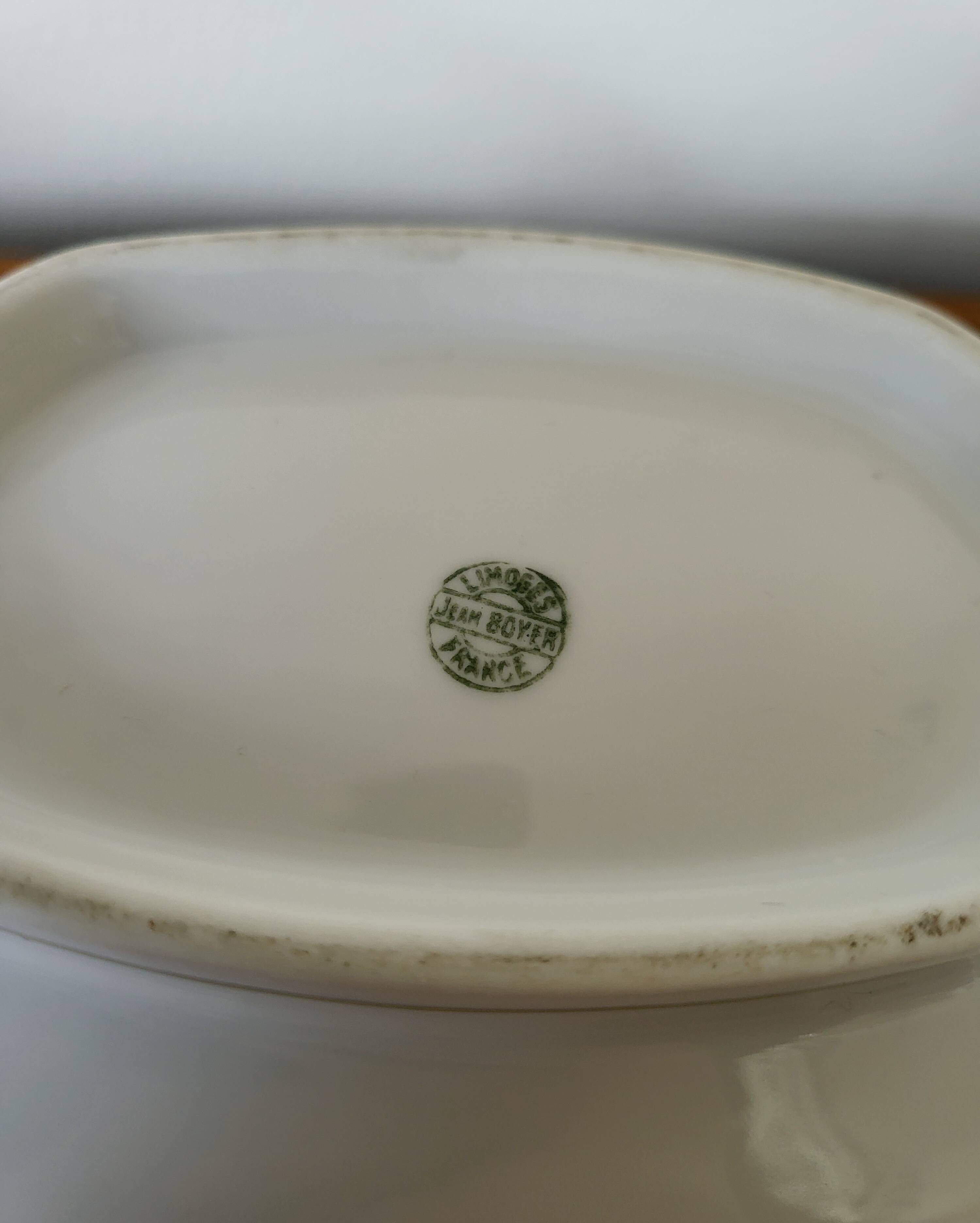 Vegetable dish in Limoges porcelain by Jean Boyer