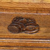 Art Deco period bedside table in carved wood and marble