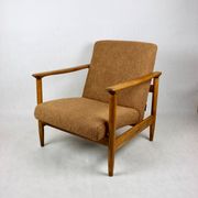 GFM-142 Armchair in Coral Gold Bouclé attributed to Edmund Homa, 1970s