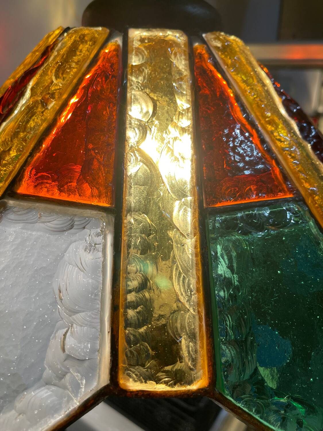 Poliarte pendant lamp by Longobard in murano glass, 1980s