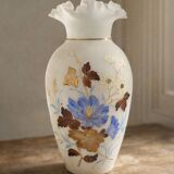 Antique enamelled opaline vase
