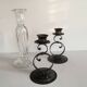 Bougeoirs verre et métal vintage