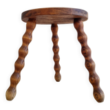 Antique wooden tripod stool