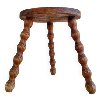 Antique wooden tripod stool