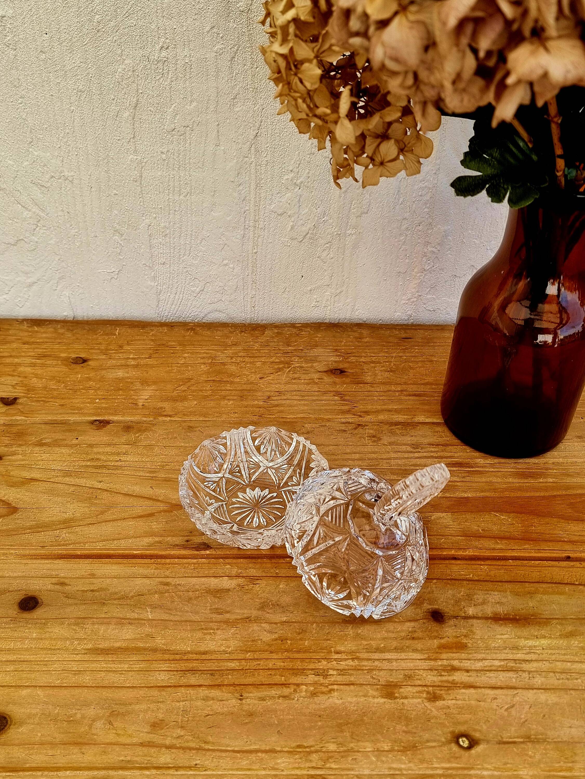 Antique cut glass candy dish