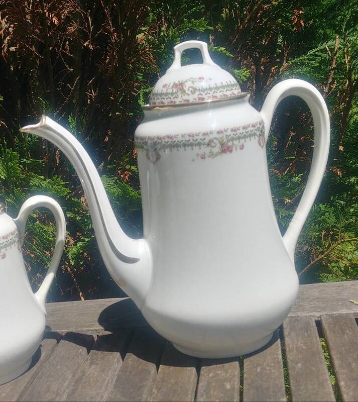 Limoges art porcelain coffee service manufactured by PP