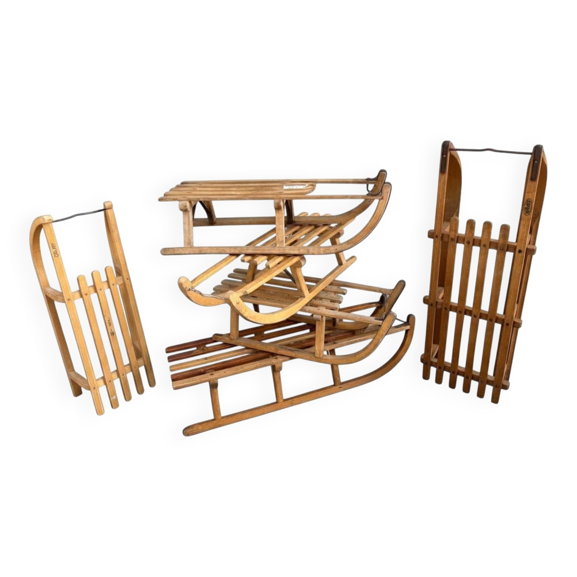 Lot de 6 traîneaux luges déco