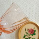 Set of 4 vintage rosaline walking glass