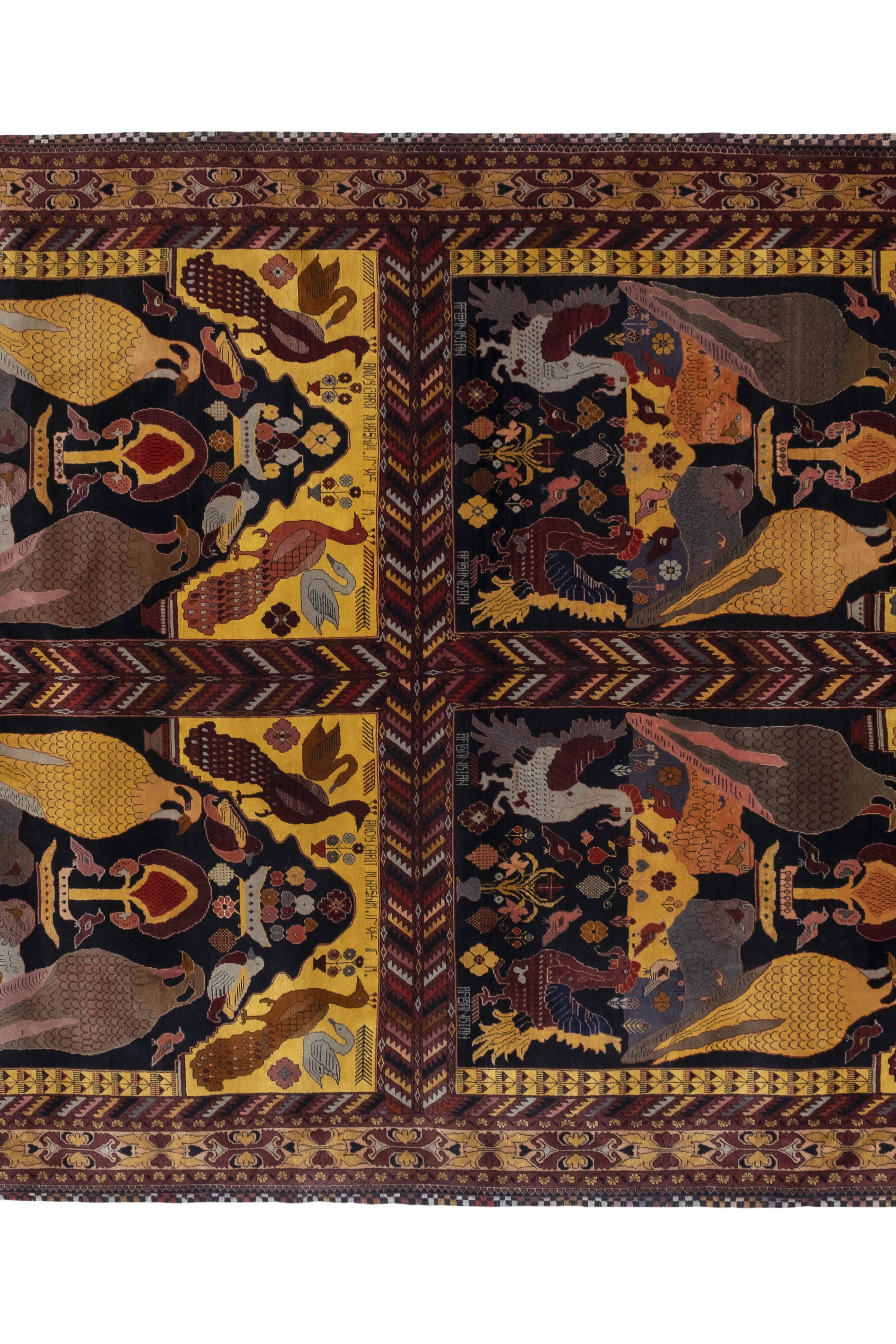 Vintage handmade traditional oriental turkish oushak rug 6'8" x 10'6"