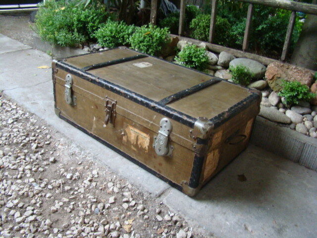 Old travel trunk