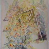 20th Century School: The Flower Park, original signed watercolor