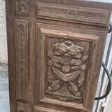 Porte de placard, panneau décoratif en bois coupé de fruit sculpté ancien