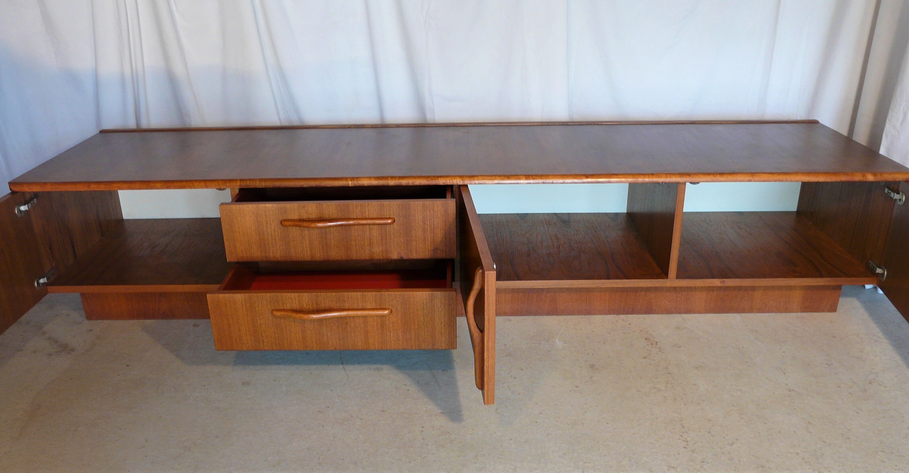Vintage Scandinavian teak bass row