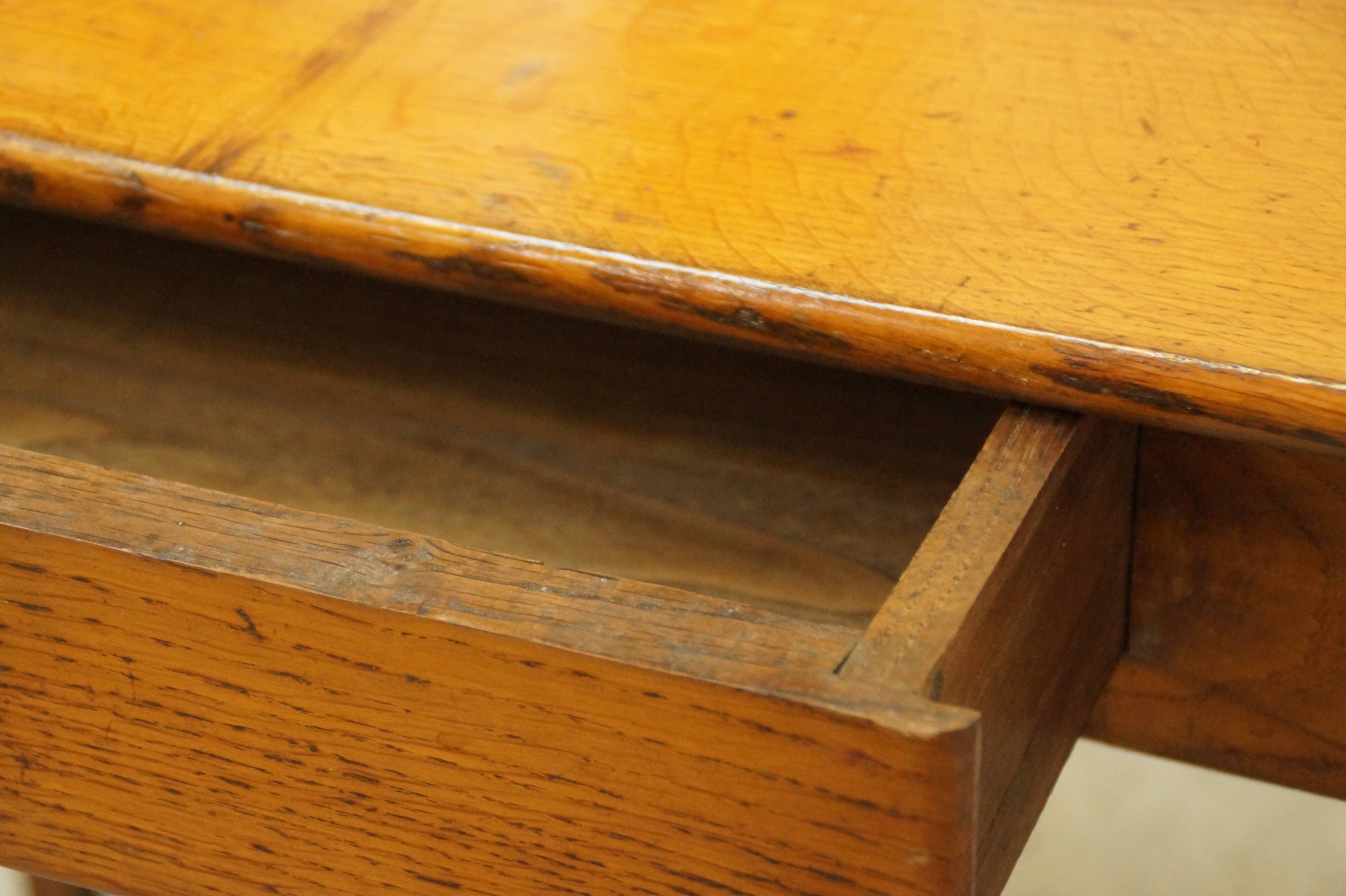 Old desk in chestnut side table