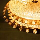 Midmod glass and brass suspension, Orrefors Sweden