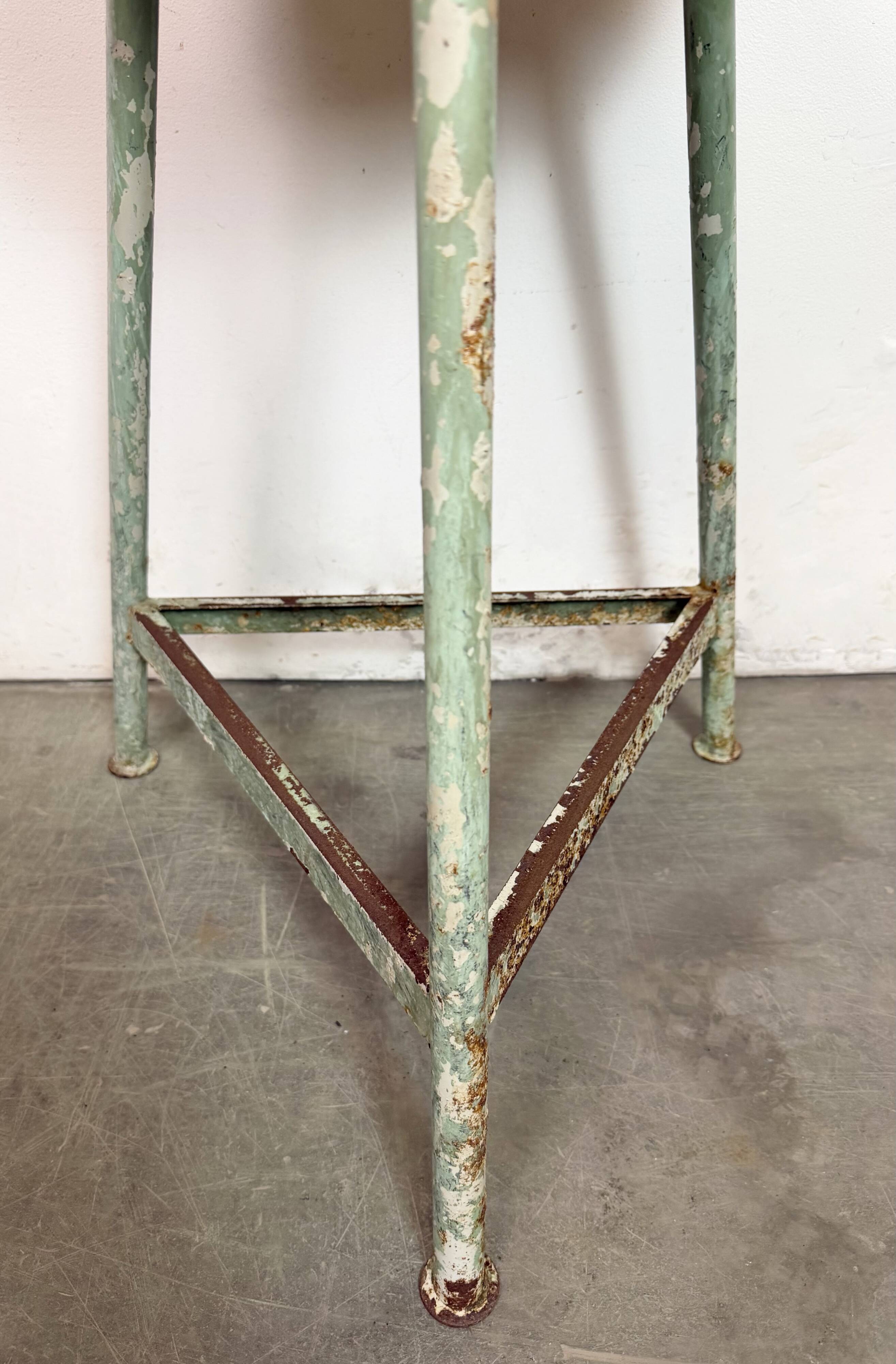 Green Industrial Workshop Stool, 1960s