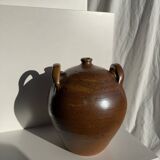 Large round stoneware jar