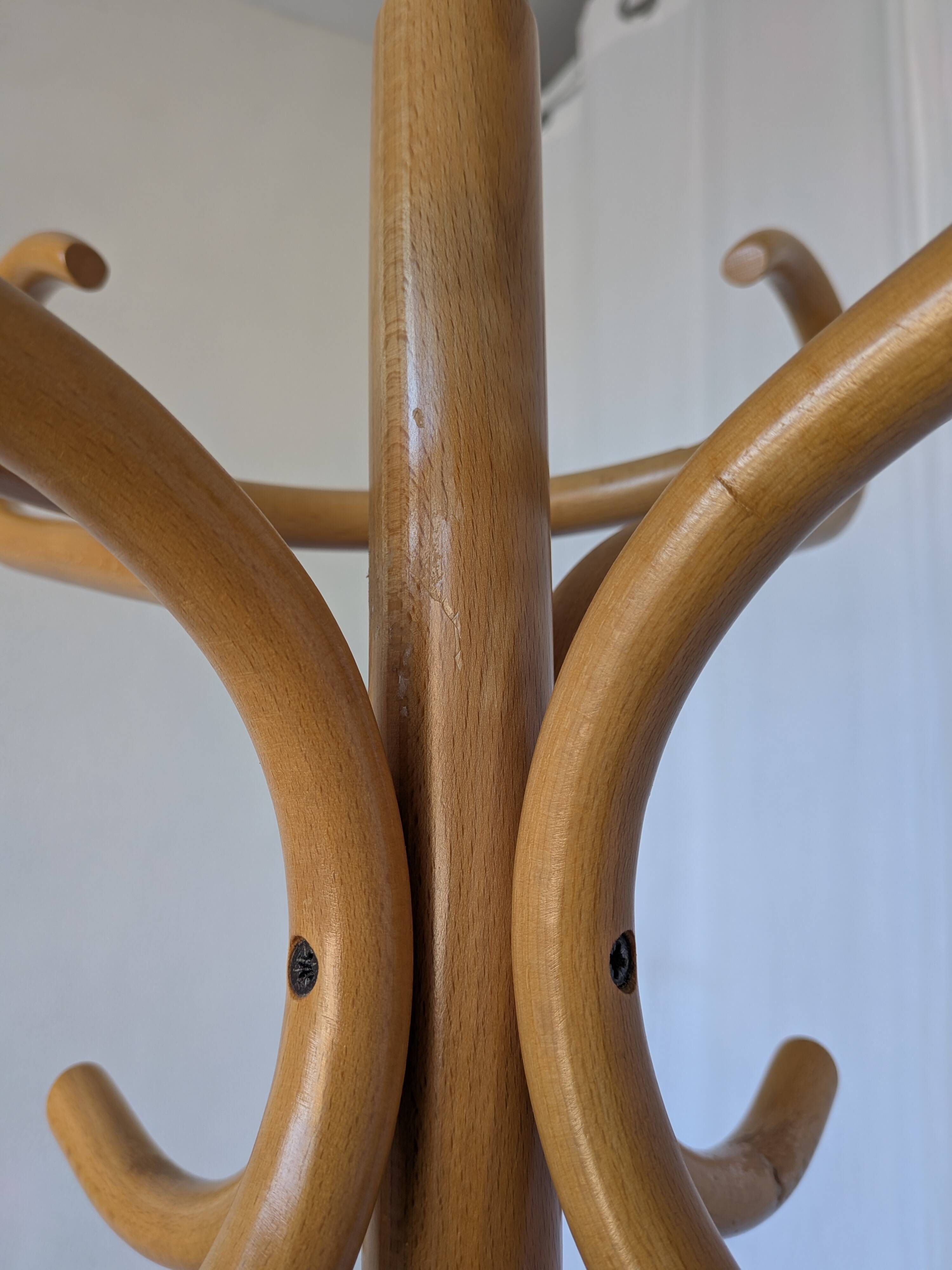 Vintage Bentwood Coat Stand, Thonet Style Hall Tree, Wood Coat Rack
