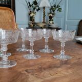 6 Crystal champagne glasses