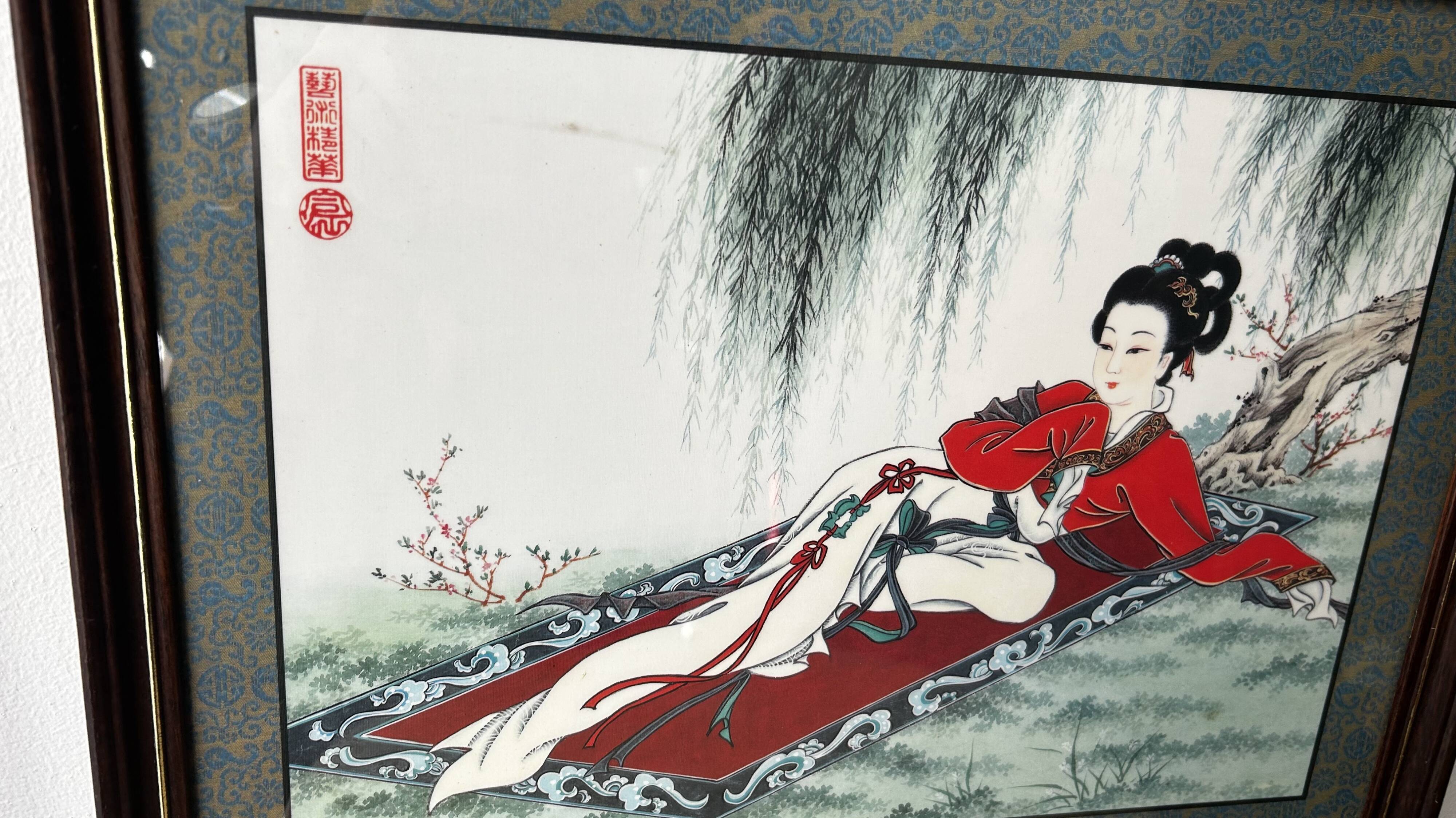 Pairs of Chinese Geisha Wall Panels