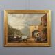 Old painting signed by Giuseppe Canella Lecco Pier 1837