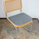 Vintage Bauhaus chair, 1980s – chrome, raffia and fabric
