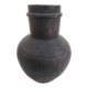 Black African pottery with stylized giraffe pattern