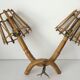 Double-branched rattan wall sconce