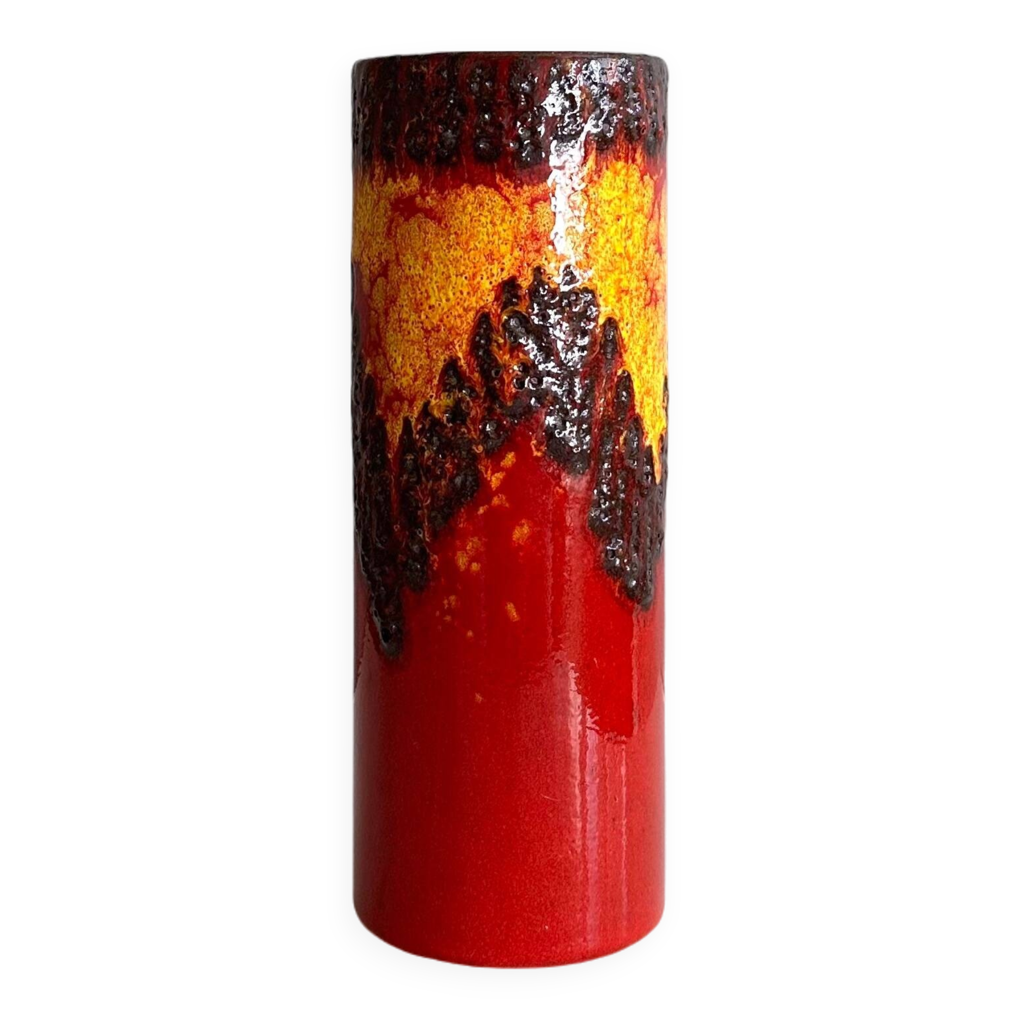 Vase en céramique Scheurich 203-26, poterie ouest-allemande, céramique Fat Lava