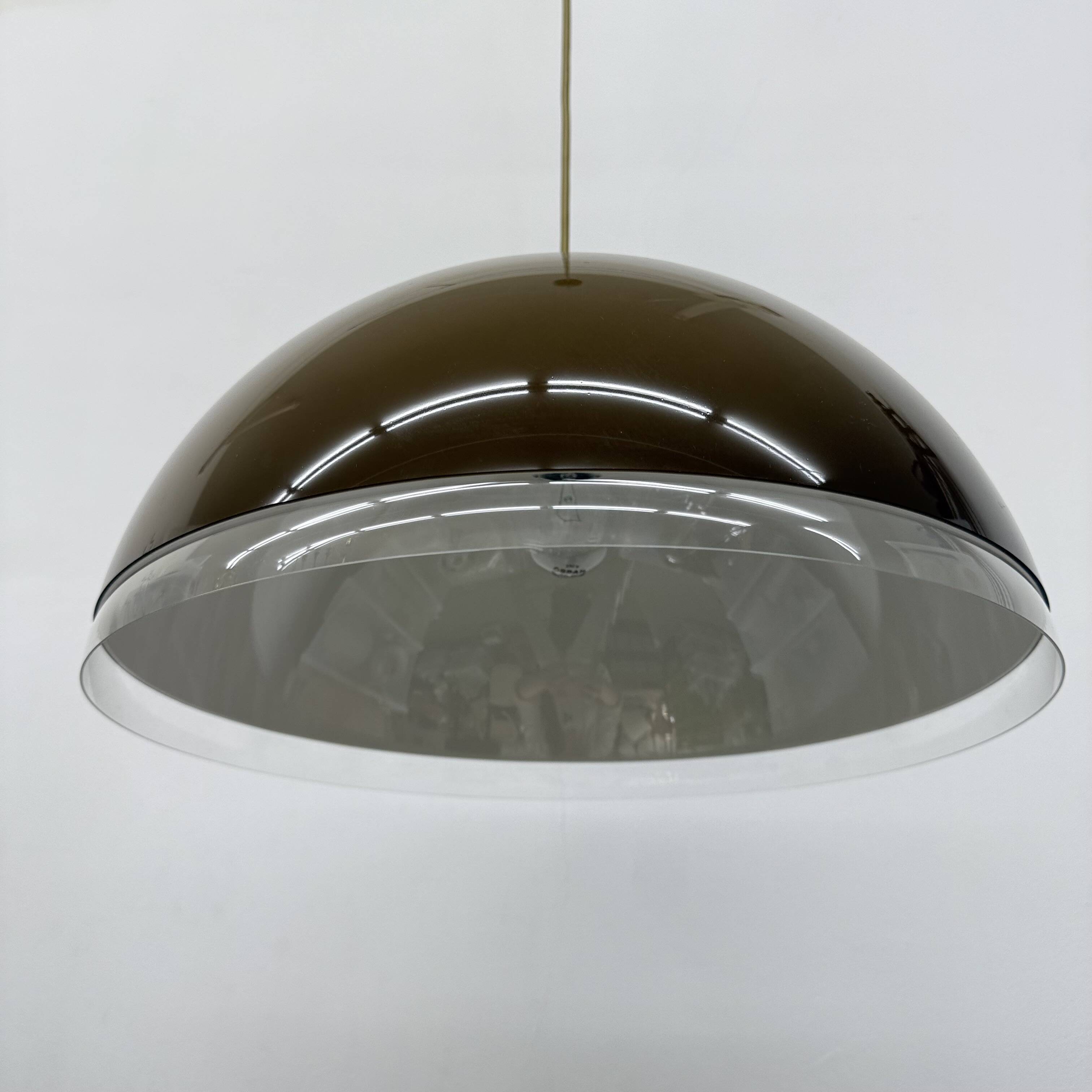 Mushroom hanging lamp brown , 1970s