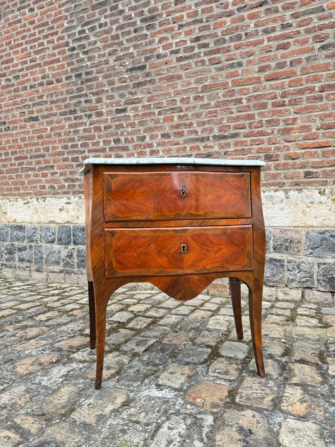 Pierre Roussel, Sauté Commode In Marquetry Louis XV Period XVIII Eme Century