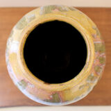 Vase en grès émaillé à coulure