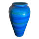 Antique ALDO LONDI vase for Bitossi, Chiseled Ceramic, Blue, Rimini Series