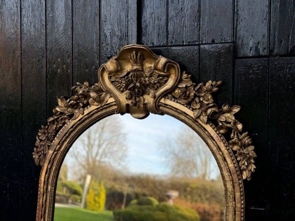 Miroir, Trumeau De Cheminée Louis XVI En Bois Sculpté Et Doré, XVIIIème Siè