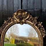 Mirror, Louis XVI Mantelpiece in Carved and Gilded Wood, 18th Century