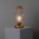 Vintage Murano glass table lamp – leaf-shaped glass with a gold metal base – Italy 1980s