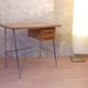 Petit bureau vintage en bois et métal
