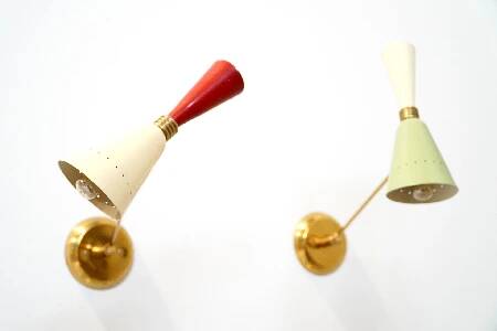 Stilnovo, Pair of Italian Diabolo Wall Sconces