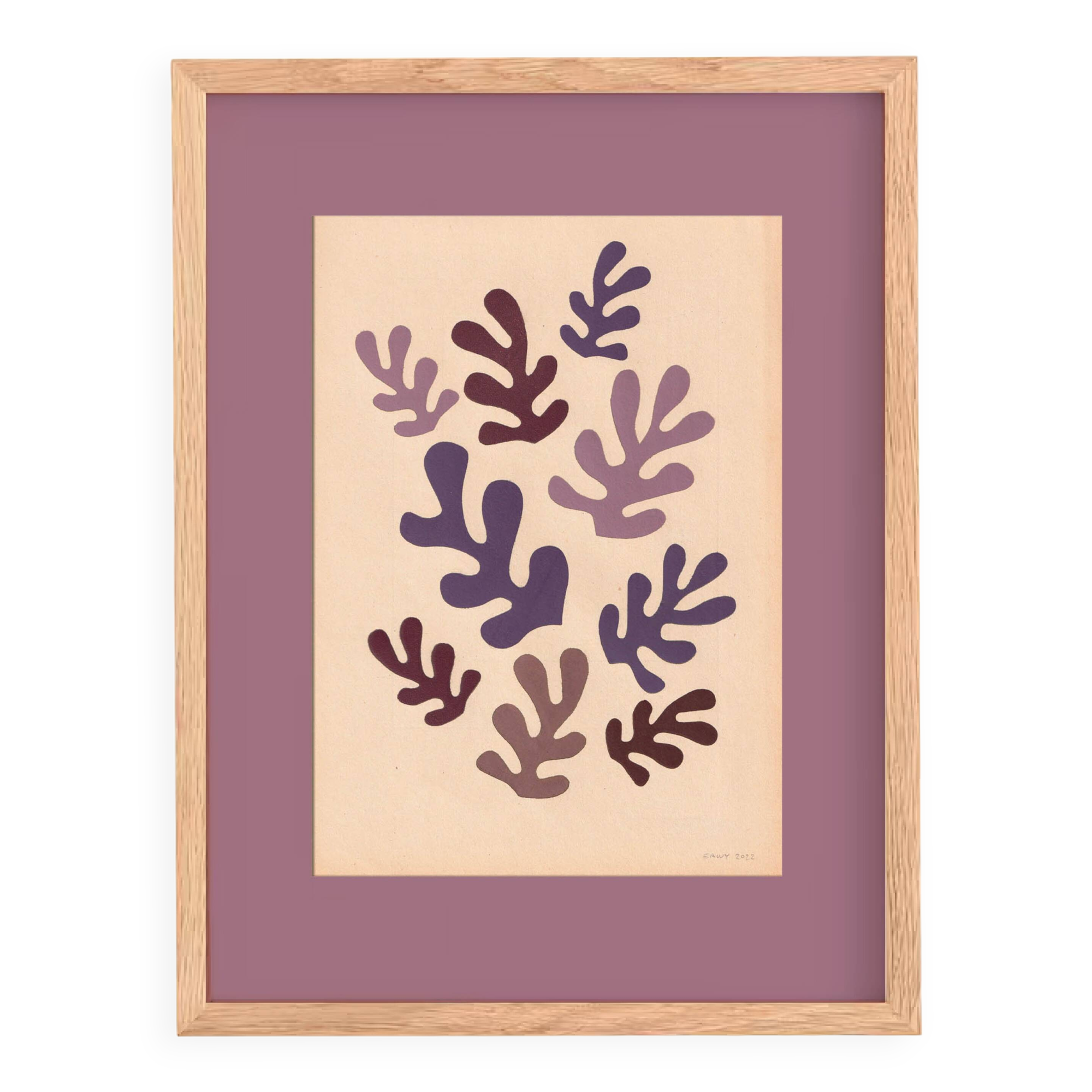 Collage on old paper inspired by Matisse