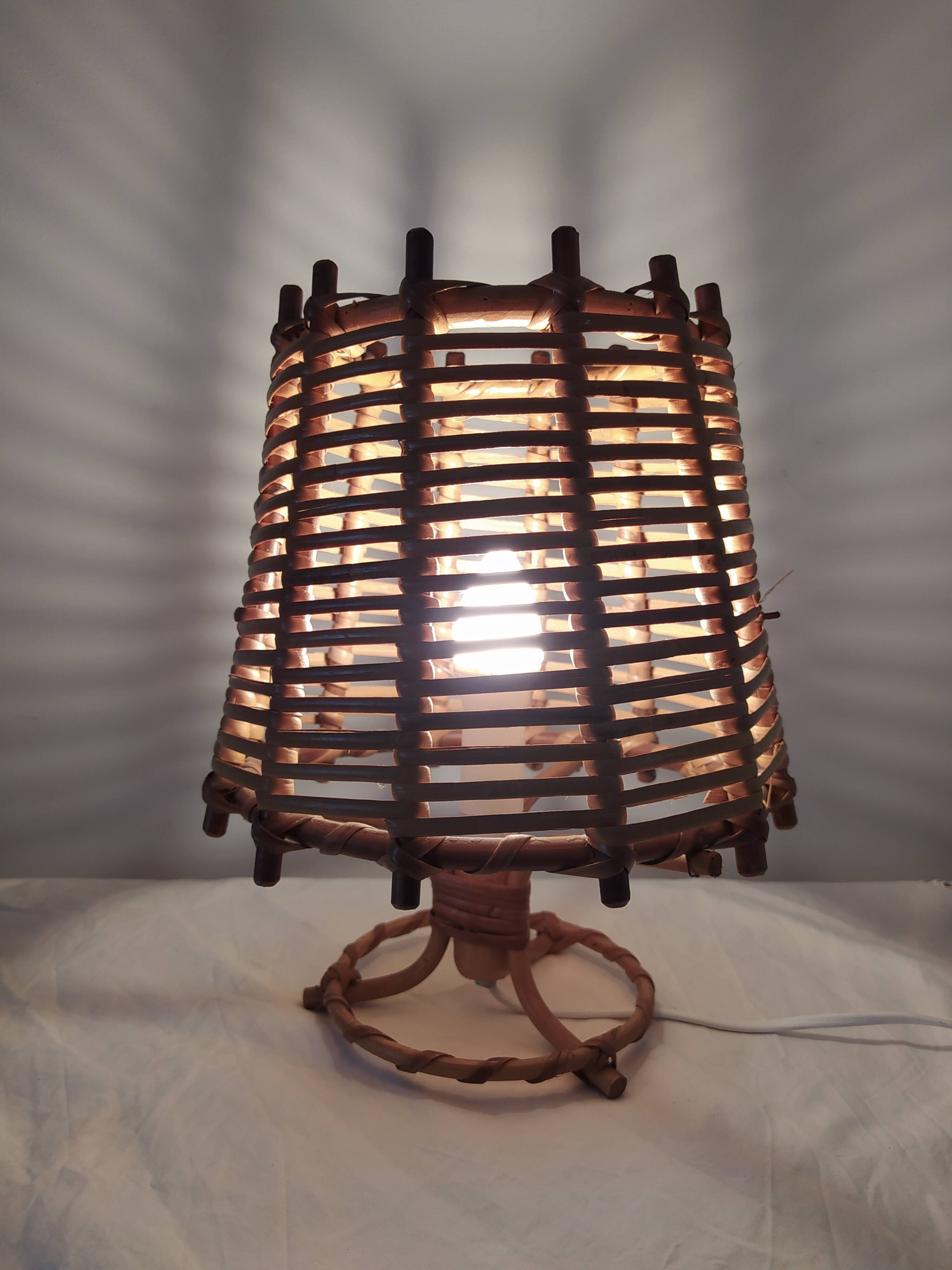 Pair of bamboo lamps