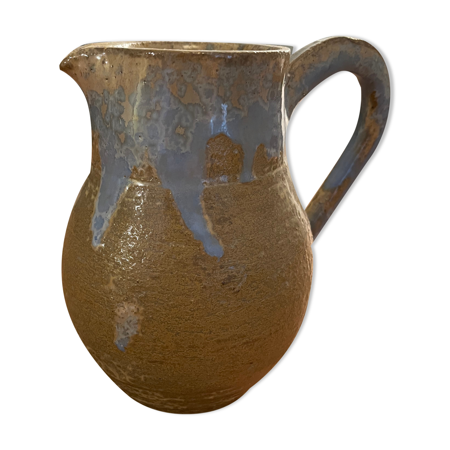 Pichet carafe pot à eau en grès émaillé signé