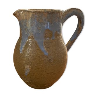 Pitcher, decanter, water pot in enamelled stoneware signed