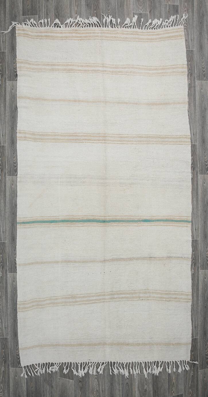 Off-White Oversize Oushak Vintage Rug For Living Room, 181x335 Cm