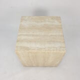 Italian Travertine Side Table, 1980's