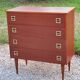 Vintage mahogany chest of drawers from the 60s conical feet 4 drawers