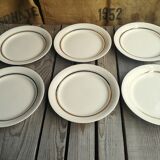 6 vintage cream plates with golden fillet by Villeroy Boch