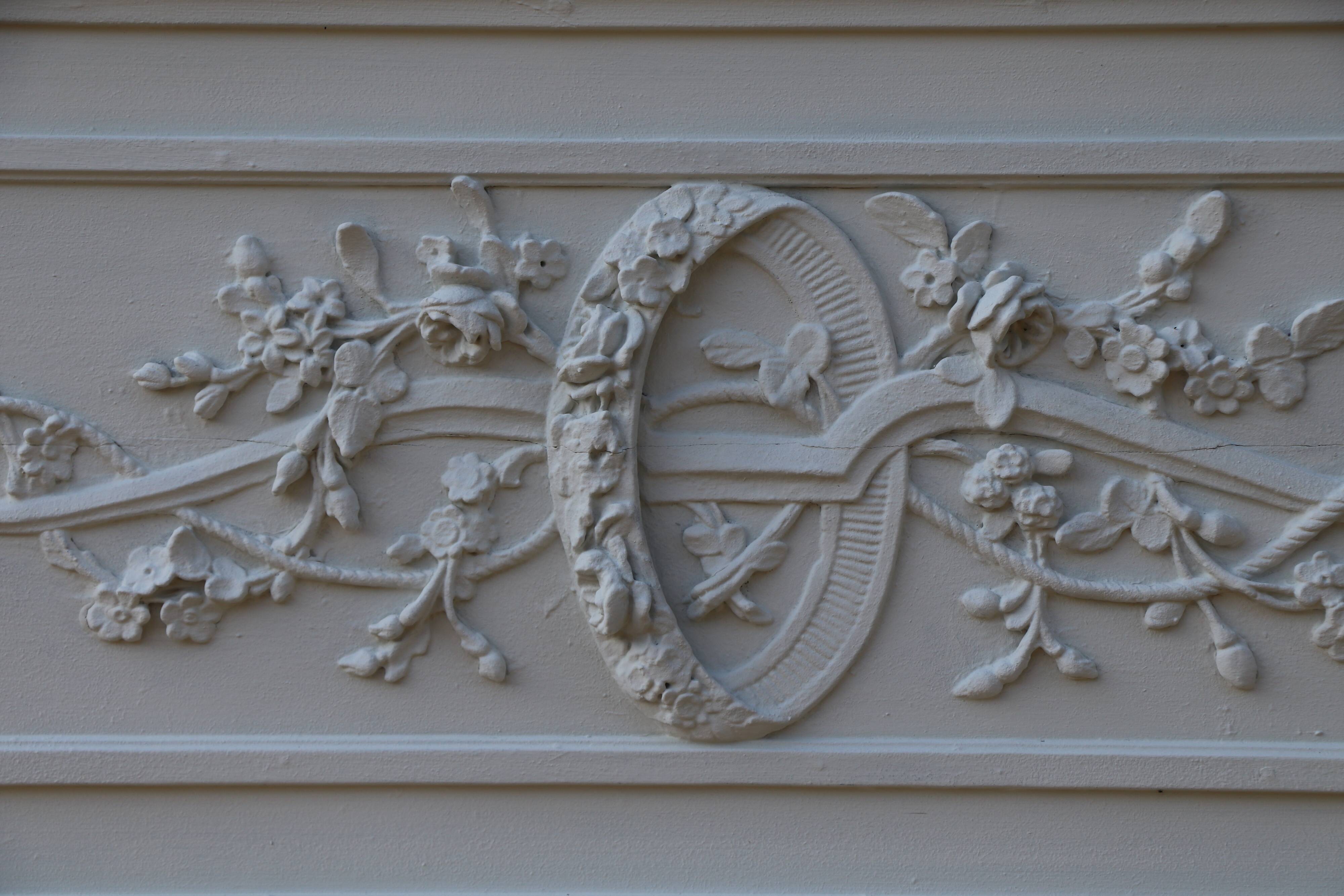 19th-century trumeau woodwork mirror 157x102cm